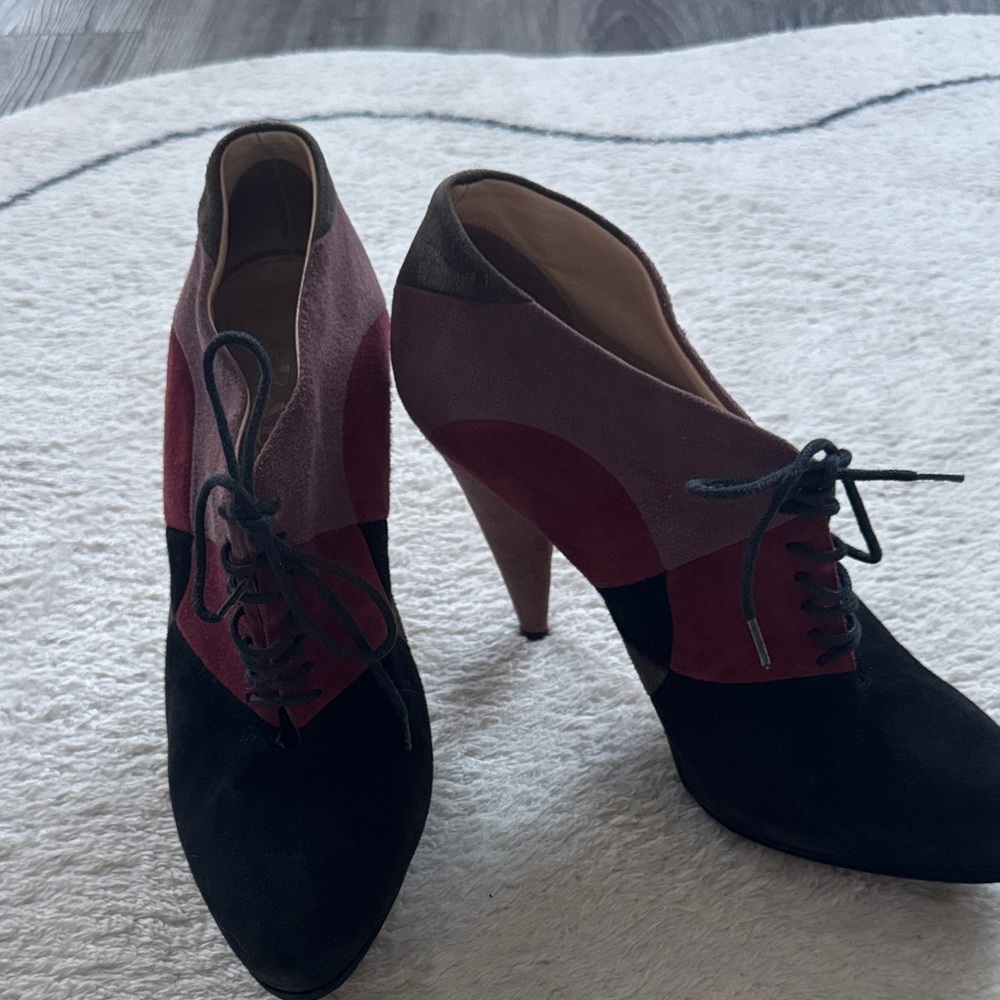 Prada Women's Bootie Heels Multi-Color